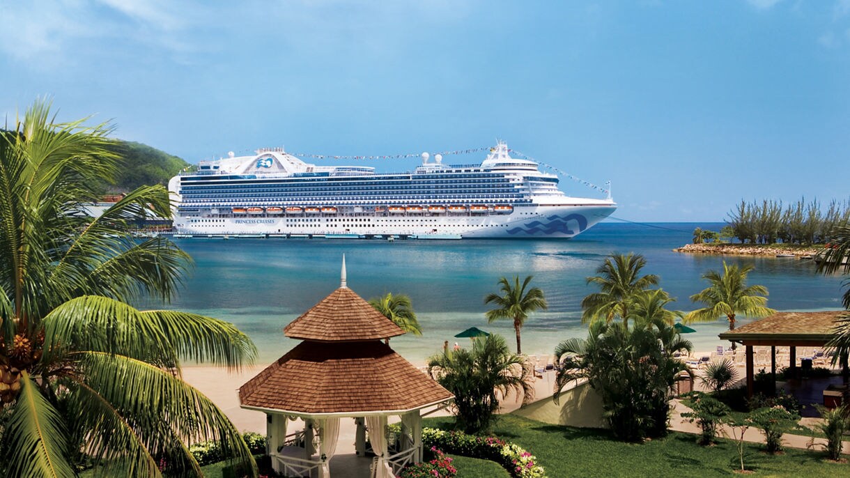Princess cruise ship docked in bay