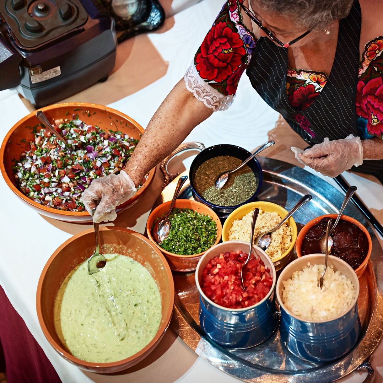 Making salsa on a Princess Cruise to Mexico