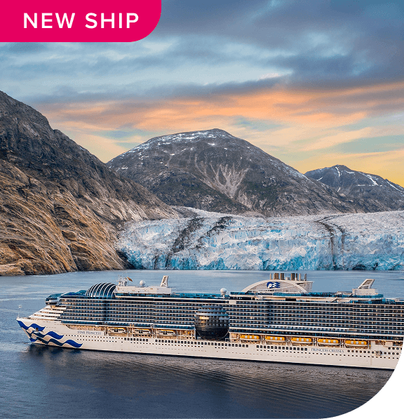 New Ship. The Star Princess sails near Dawes Glacier.
