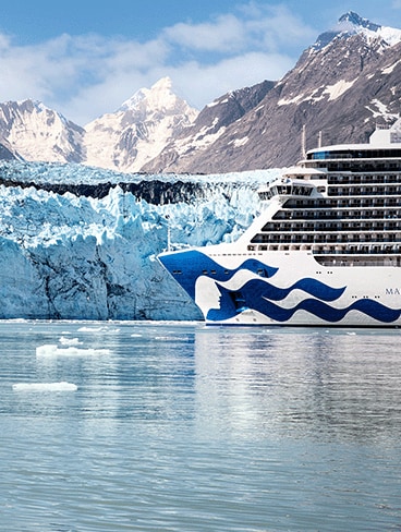 A Princess ship sails in Glacier Bay, Alaska.