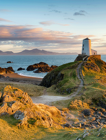 Seaside cliffs in Anglesey, Wales.