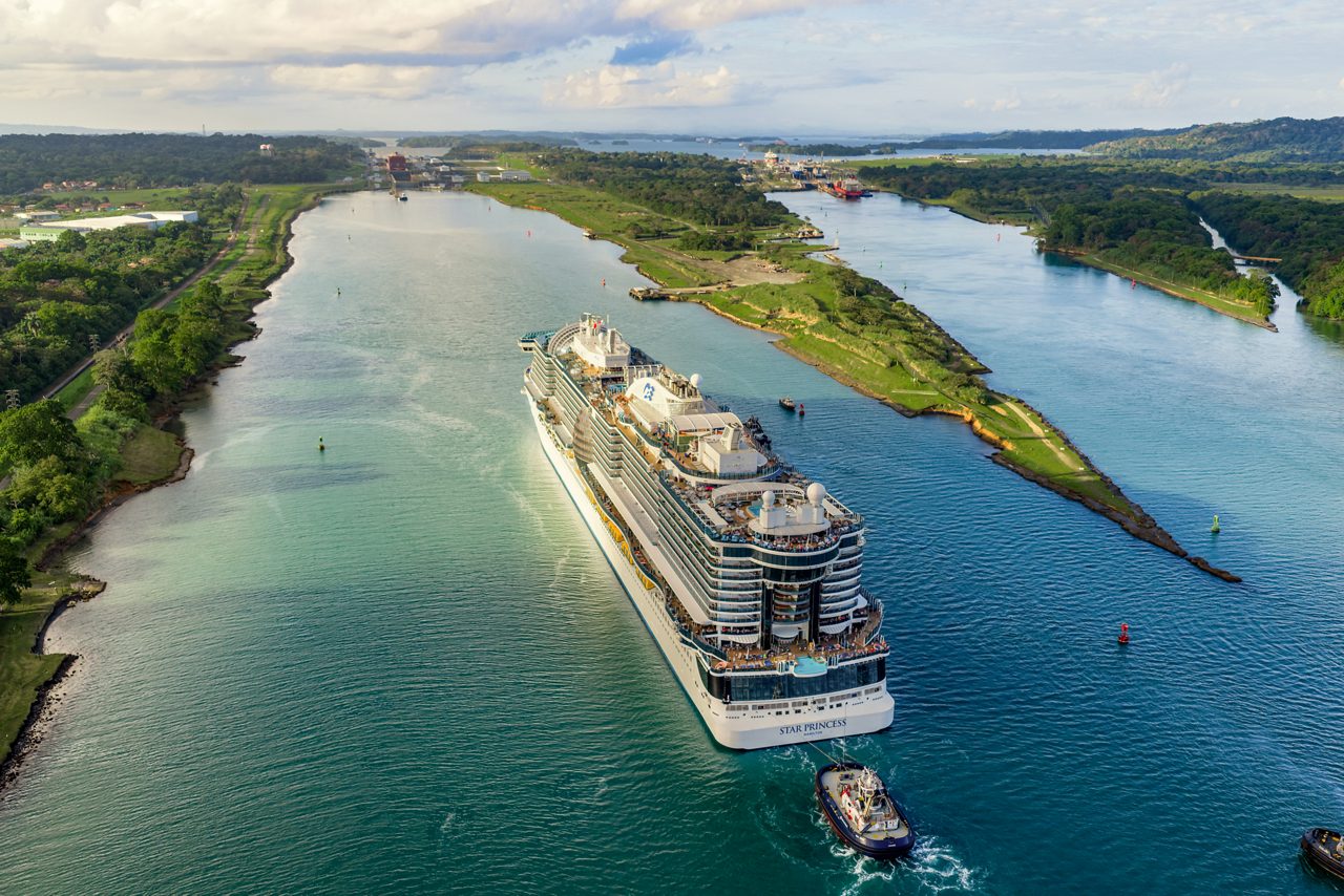 Coral Princess®, transiting canal locks