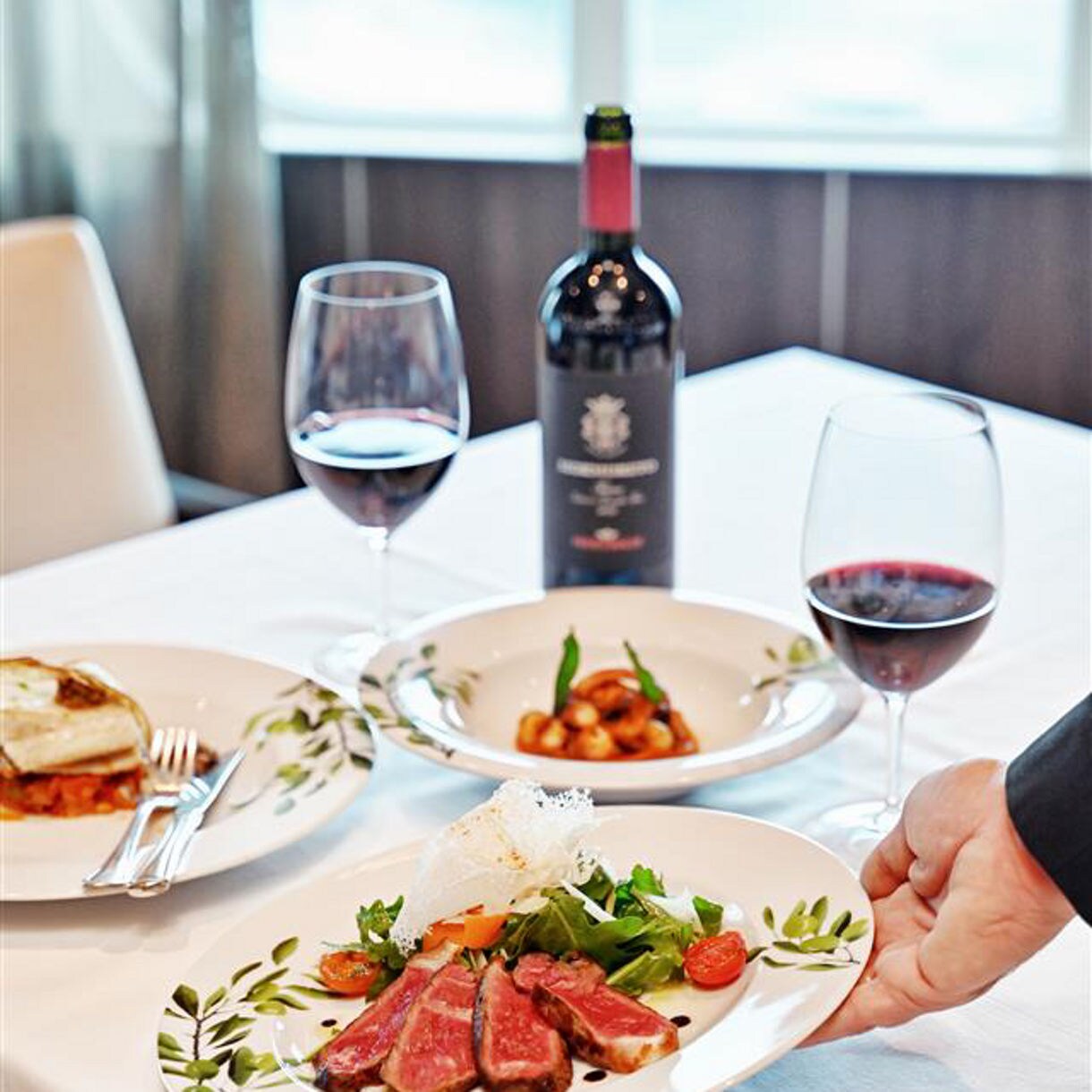 Each dish is thoughtfully paired with a Frescobaldi wine, creating a harmony of flavors that elevates every bite.