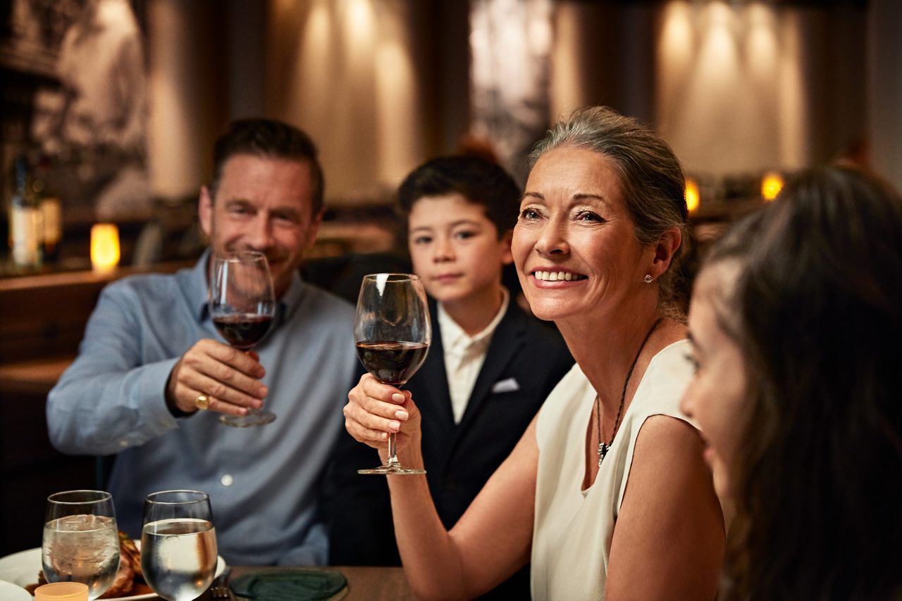 sabatinis wine toasting dining family