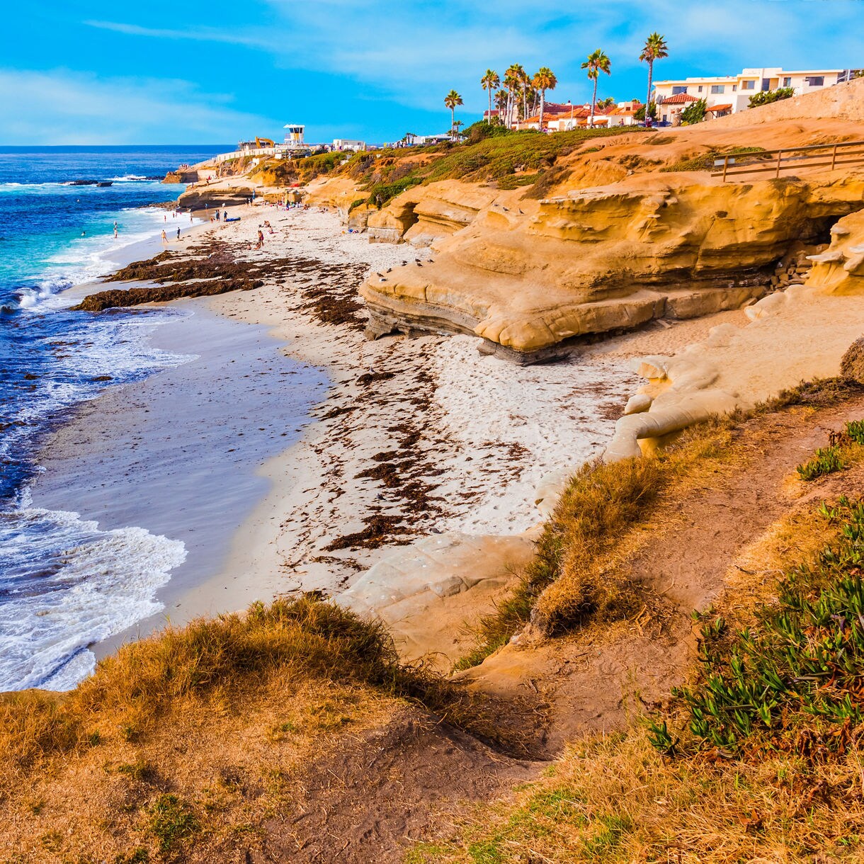 san diego california coastline rocky cliff beach