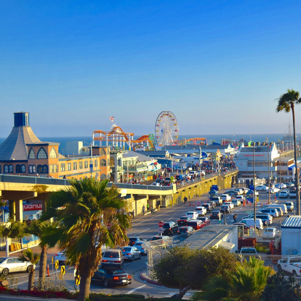 Vibrant Santa Monica Pier at Sunset