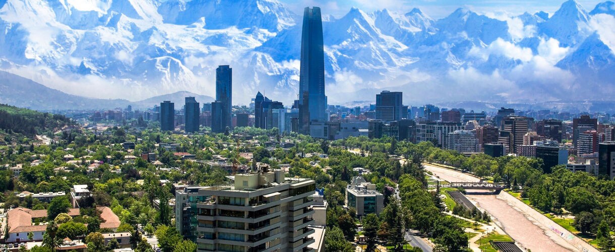 Aerial view of Santiago, Chile.