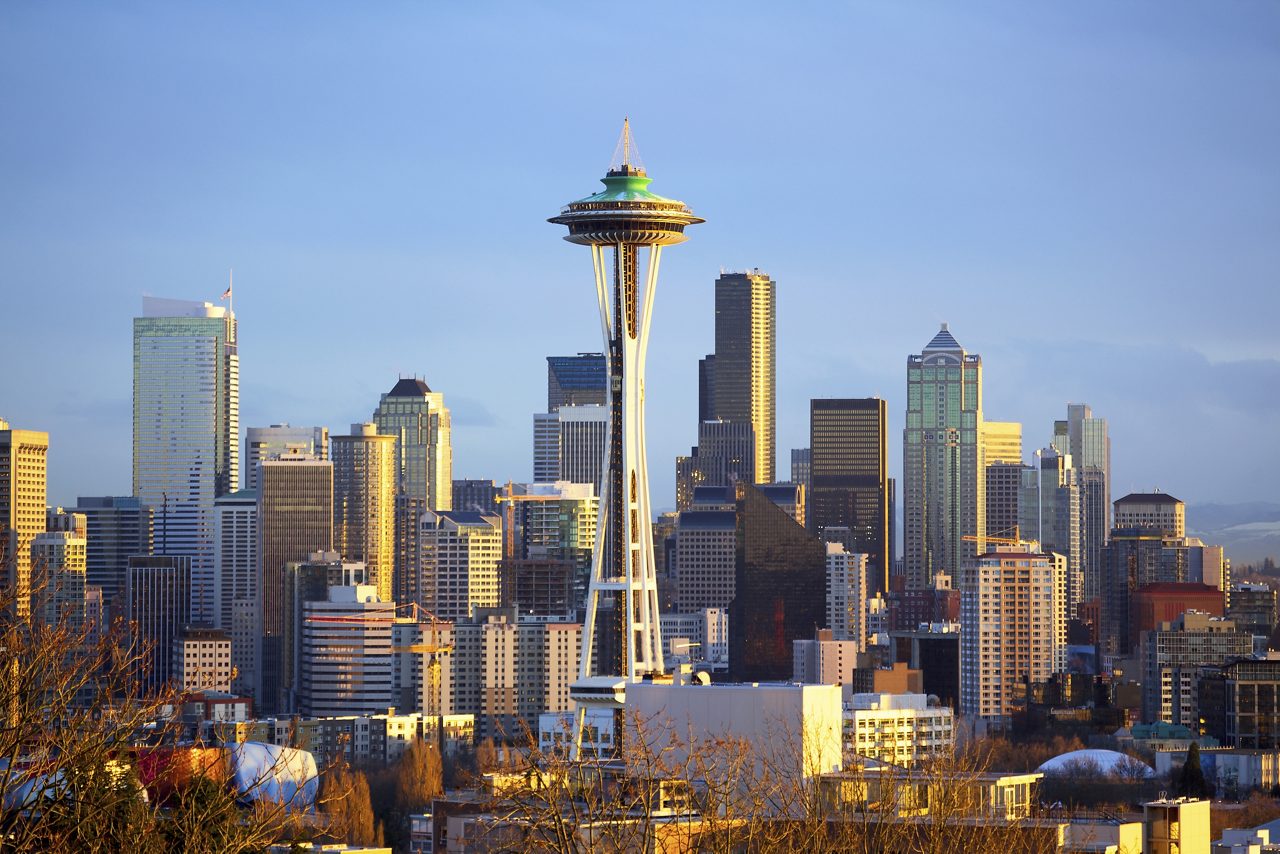 Downtown Seattle featuring the iconic Space Needle.