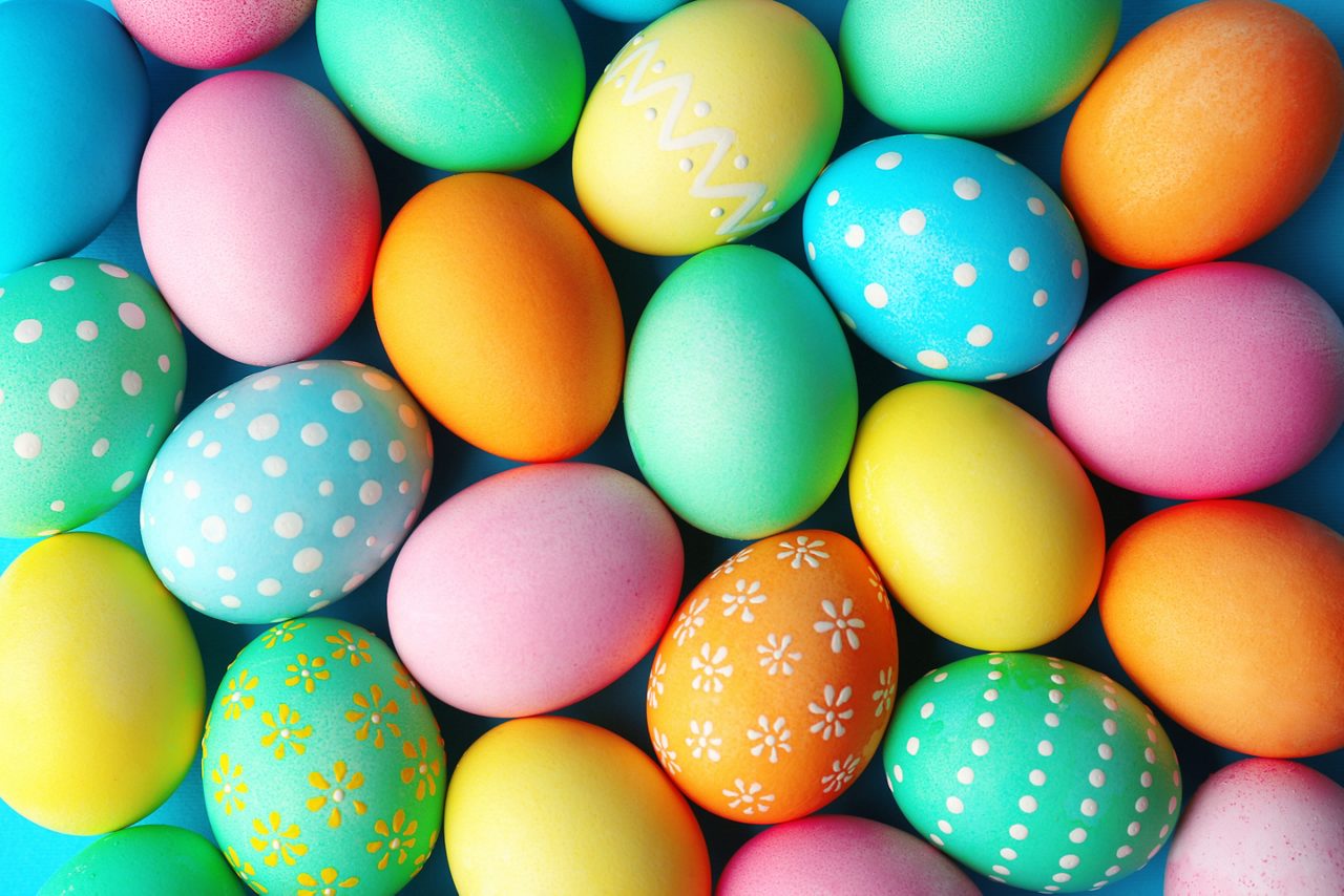 assortment of painted and decorated eggs