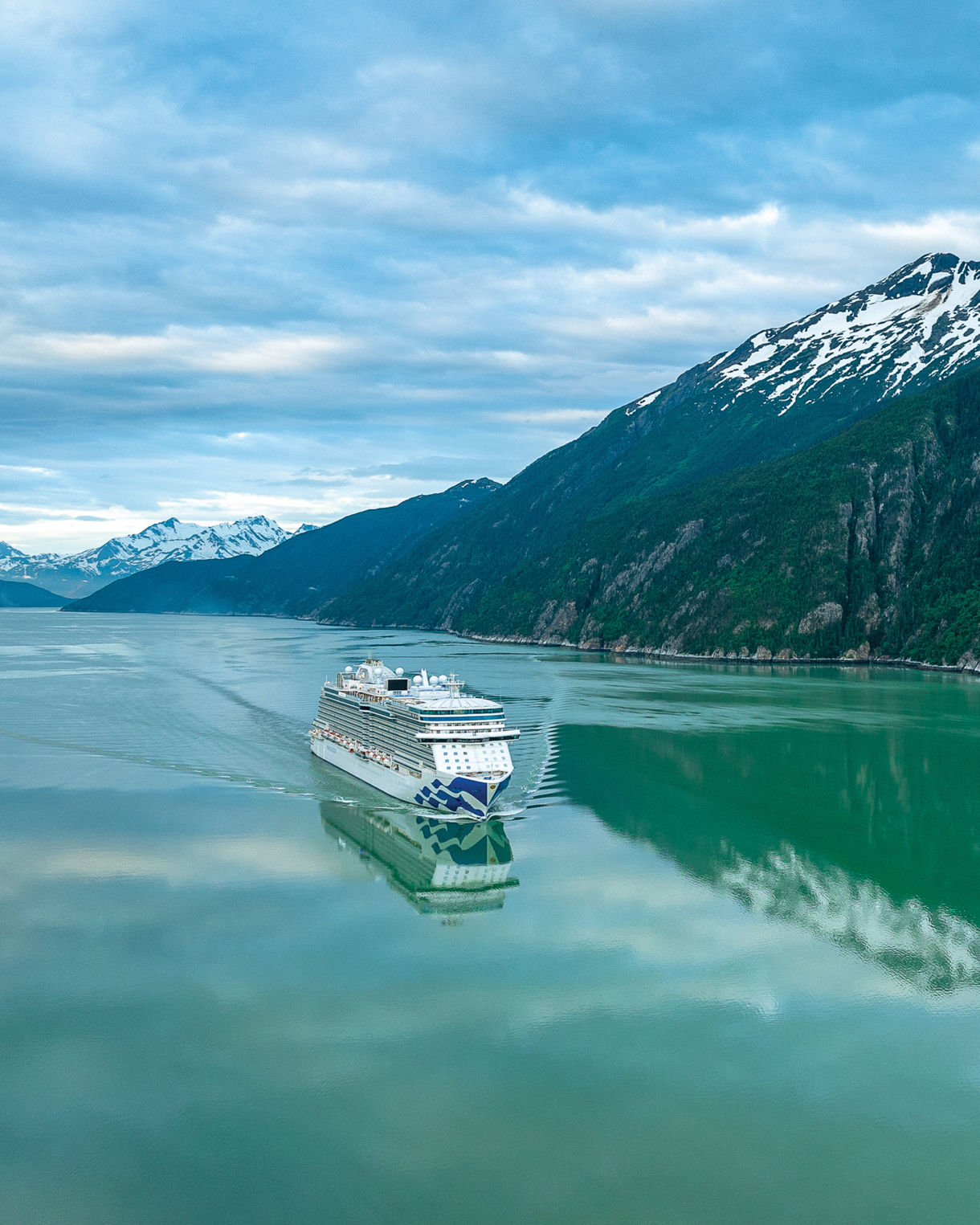 Discovery Princess sailing near Skagway.