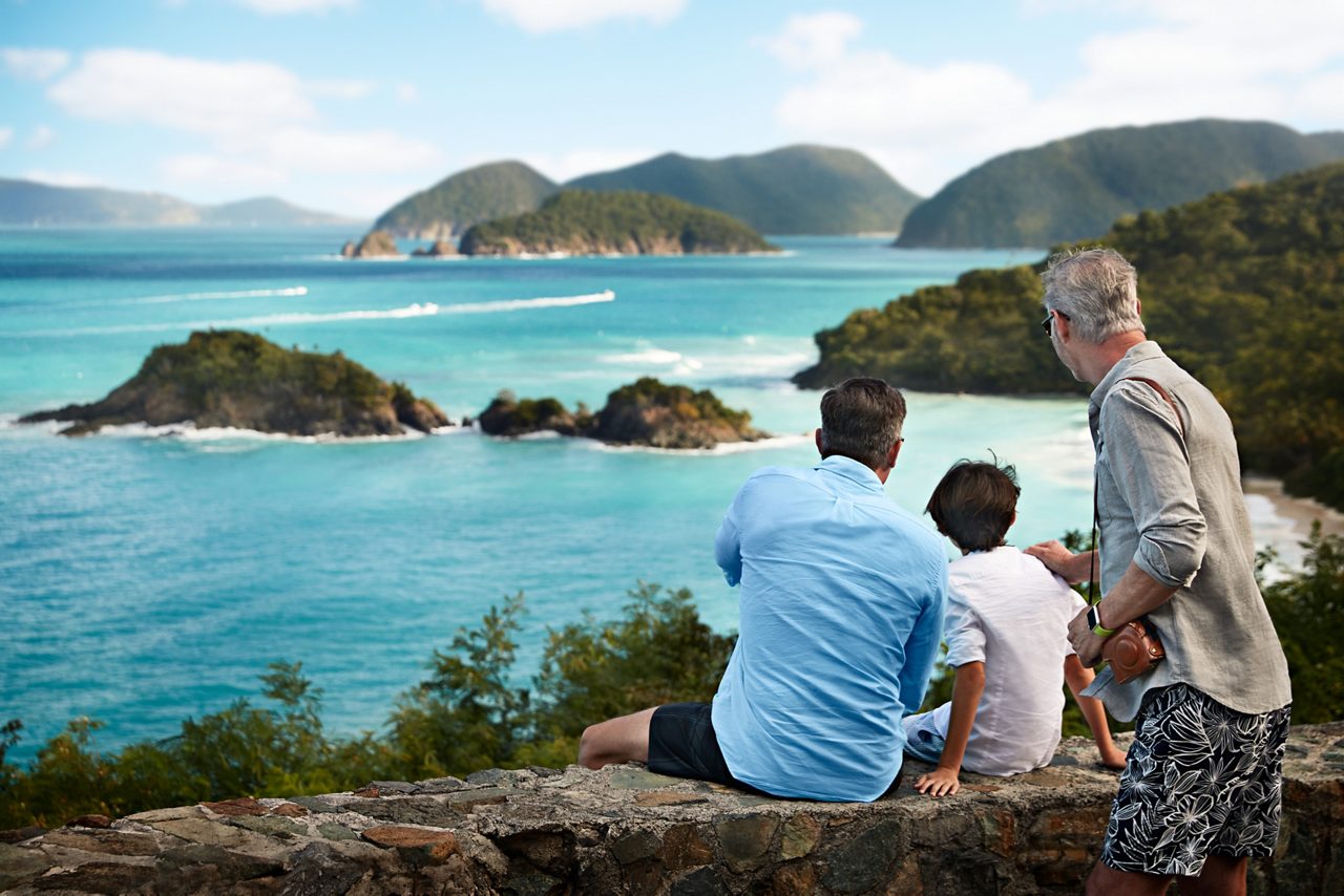 Group Overlooking Trunk Bay - St. John.