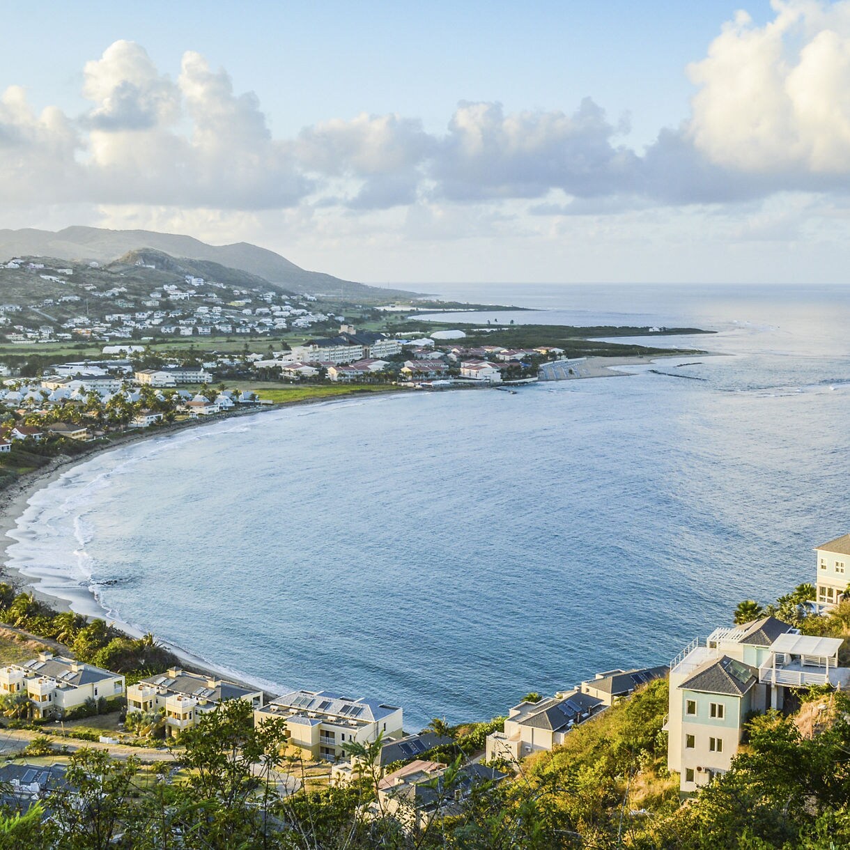 st kitts caribbean bay beach hillside nevis