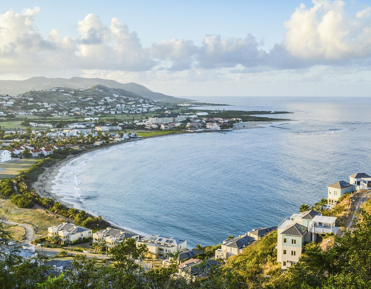 Caribbean St. Kitts Bay Beach Hillside Ocean Nevis