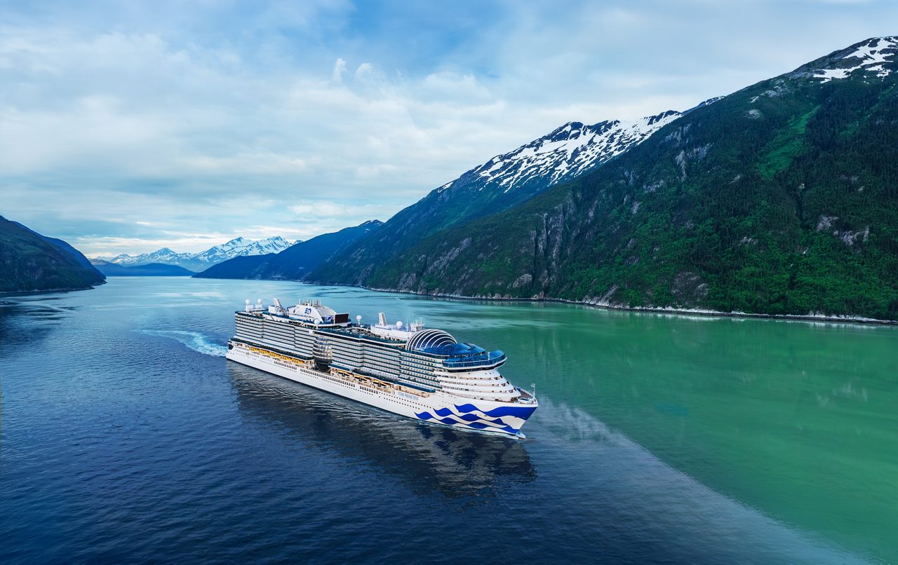 Star Princess®: 59.4572° N, 135.3145° W in Skagway, Alaska.
