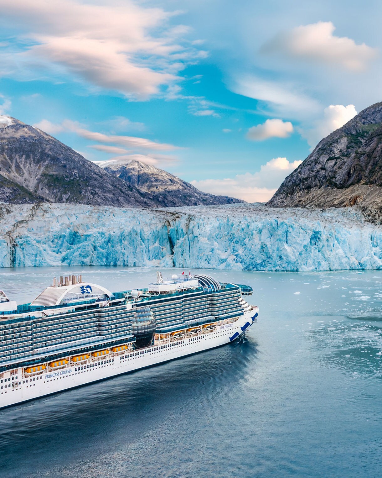 Sail past the breathtaking Dewas Glacier aboard the Star Princess—Alaska at its most majestic.