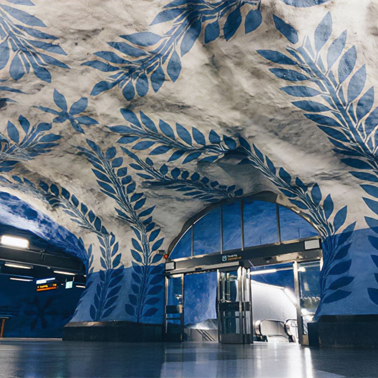 stockholm sweden metro central station blue line platform