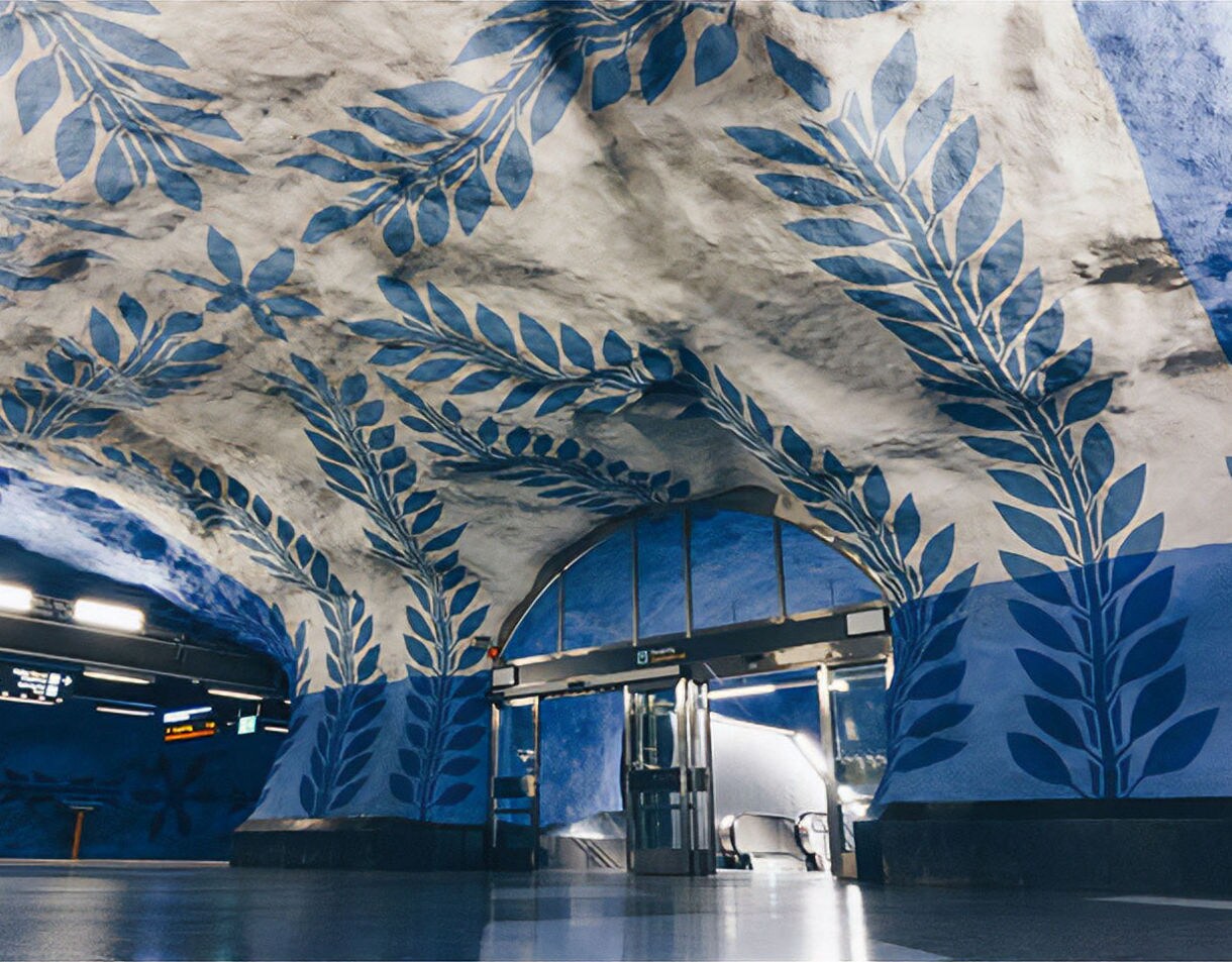 stockholm sweden metro central station blue line platform