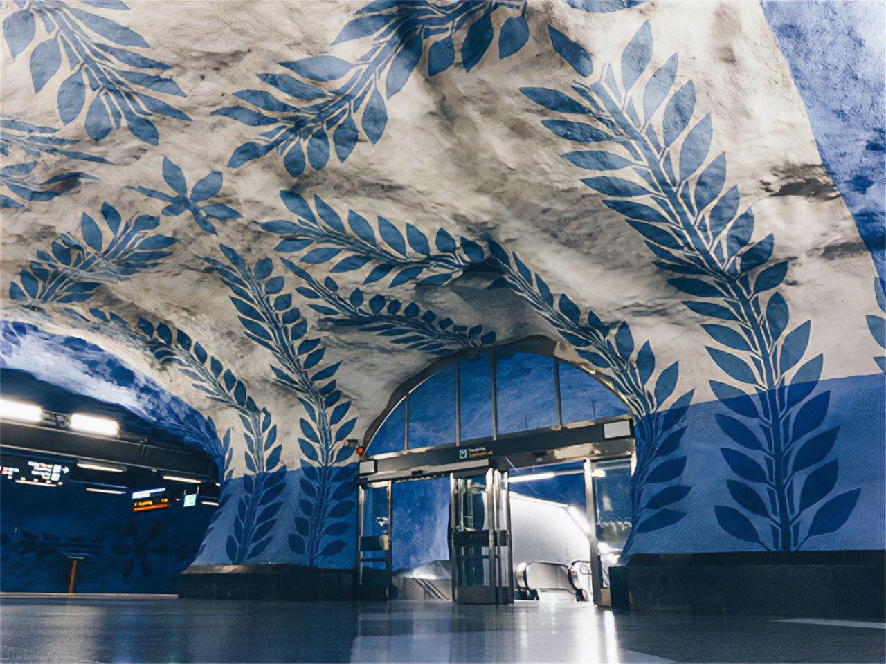 stockholm sweden metro central station blue line platform