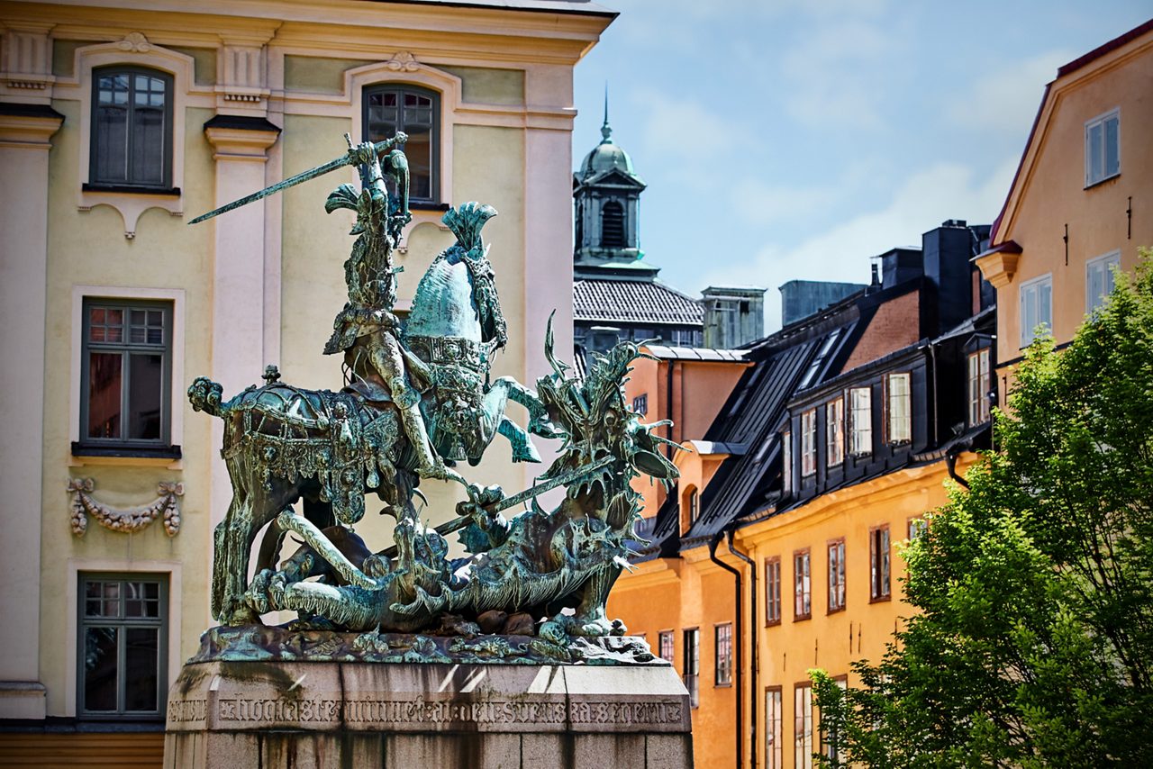 stockholm sweden statue horse knight