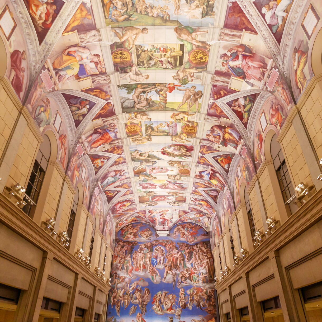 Ceiling and wall replica of Michelangelo’s Sistine Chapel frescoes at Otsuka Museum.