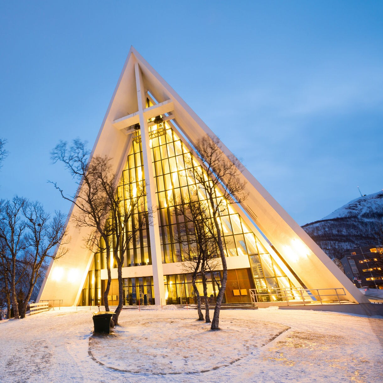 tromso norway arctic cathedral church twilight