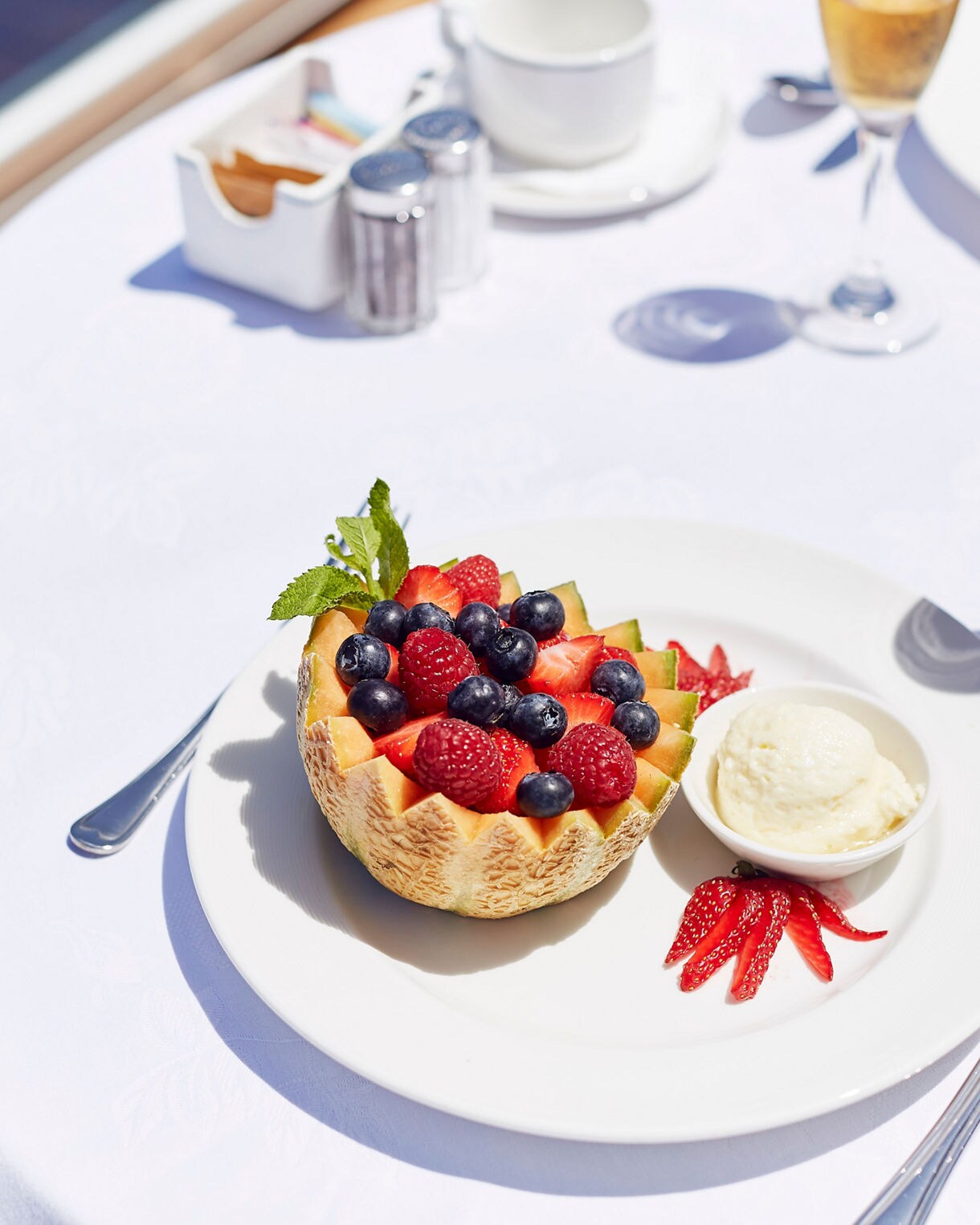 ultimate balcony dining breakfast fruit juice