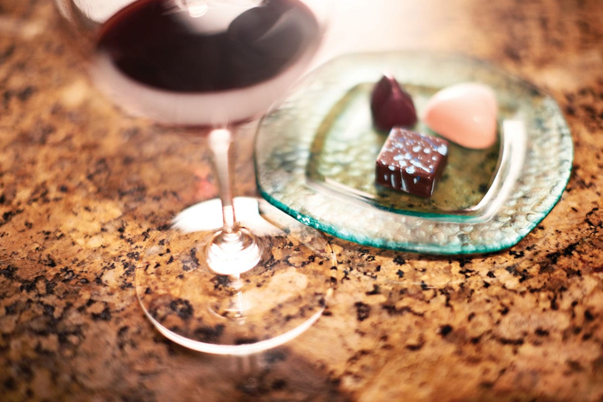 Chocolate tasting perfectly paired with your wine.