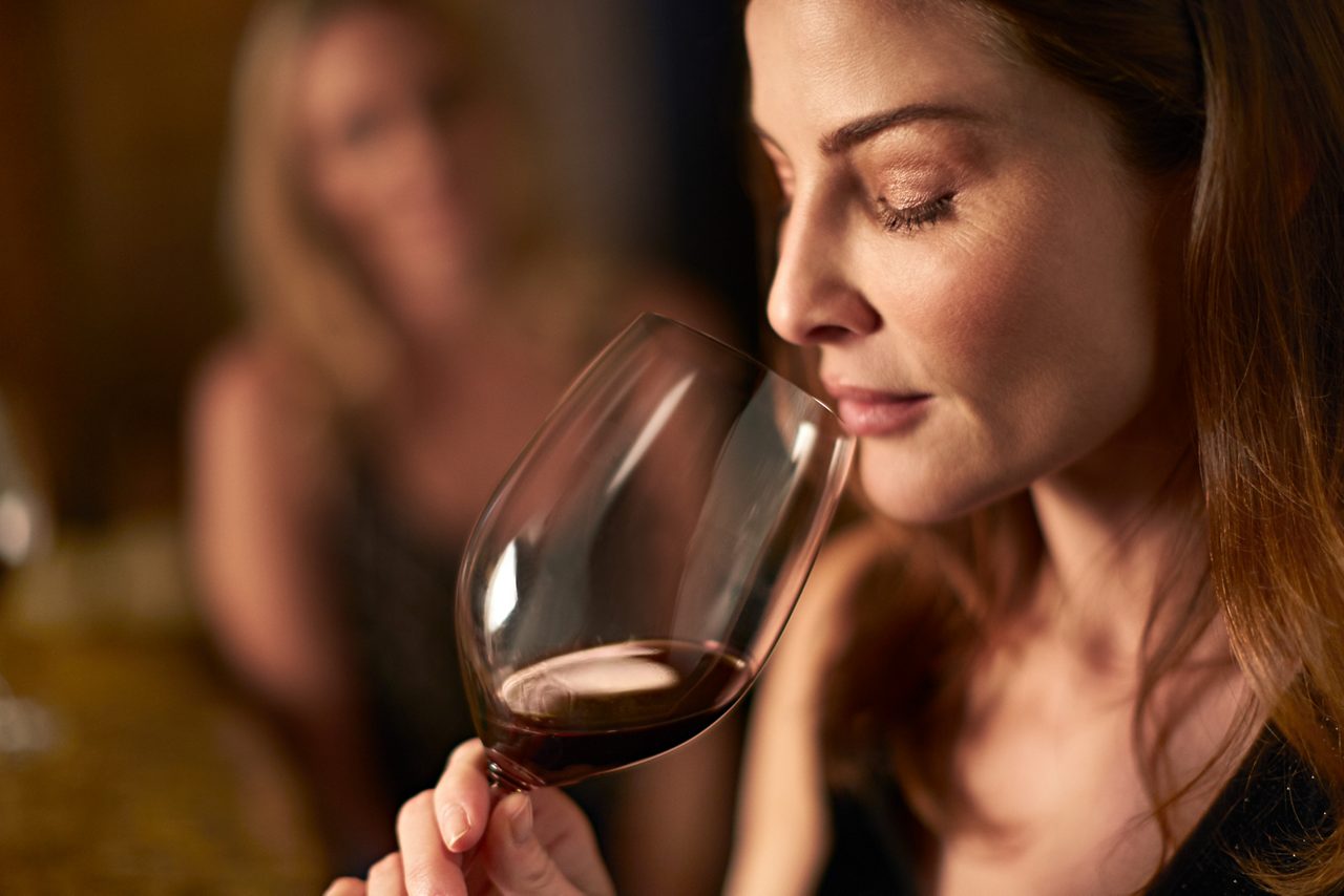 Savoring the perfect vintage wine.